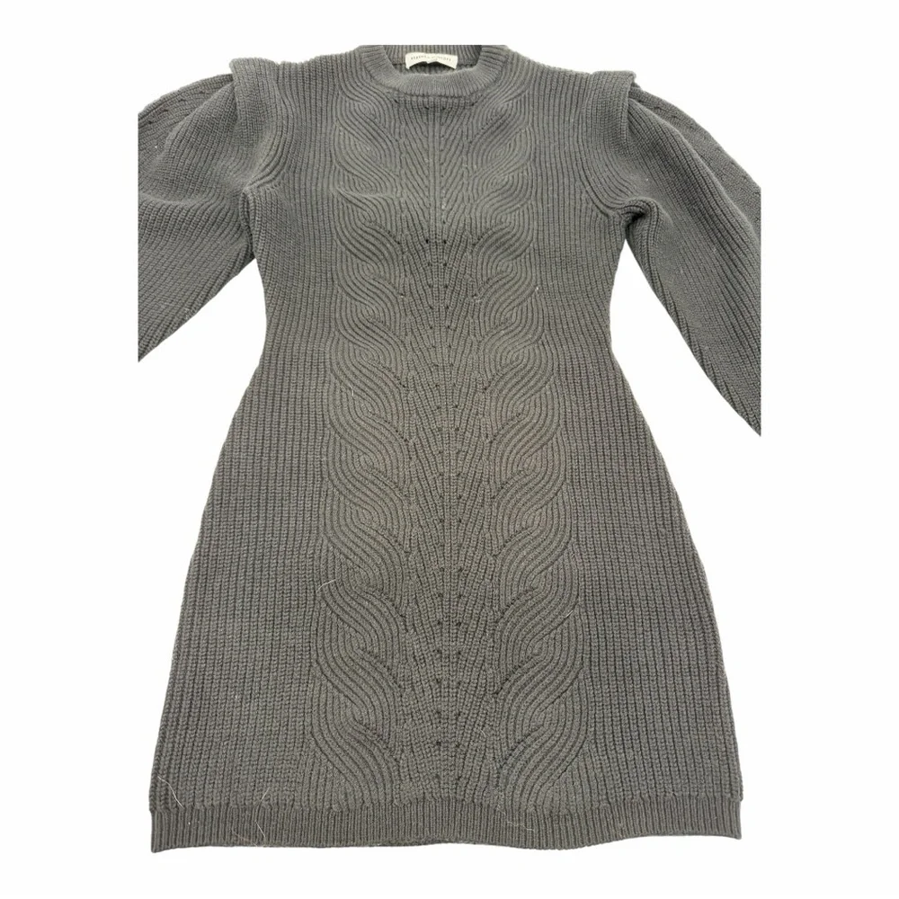 Rebecca Minkoff Black Knit Puff Sleeve Open‎ Back Mini Dress NWOT